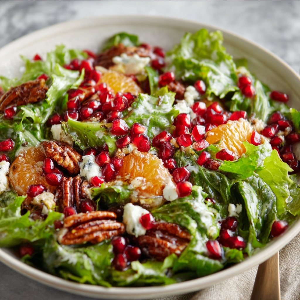 Christmas Wreath Salad (Pear, Pomegranate &#038; Goat Cheese)