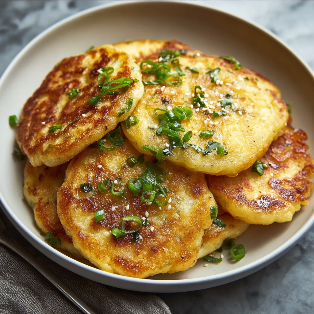 Korean Potato Cheese Pancakes (Gamjajeon) – Crispy, Chewy, &#038; Gluten-Free