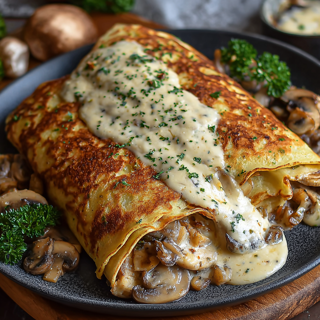 Chicken, Mushroom &#038; Béchamel Rolled Crêpes: The Ultimate French Comfort Bake