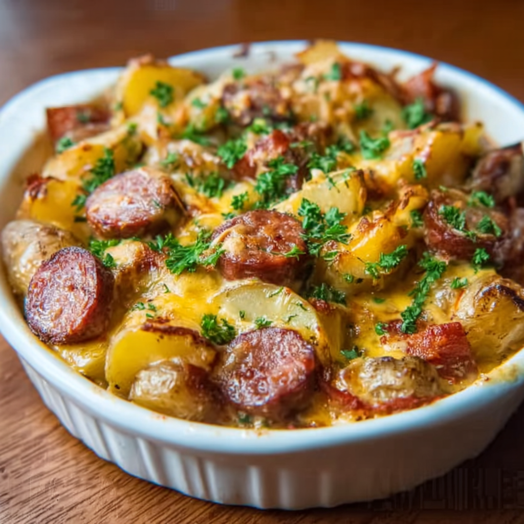 Cheesy Smoked Sausage and Potatoes: The Ultimate One-Pan &#8220;Swalty&#8221; Skillet