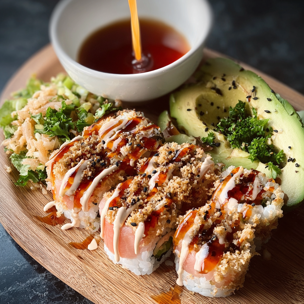 Homemade Crunch Roll Sushi Bowl with Eel Sauce: The Science of &#8220;Texture-Engineered&#8221; Umami