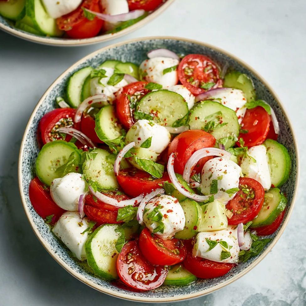 Fresh Cucumber Caprese Salad: The Science of &#8220;Hydration-Balanced&#8221; Flavors