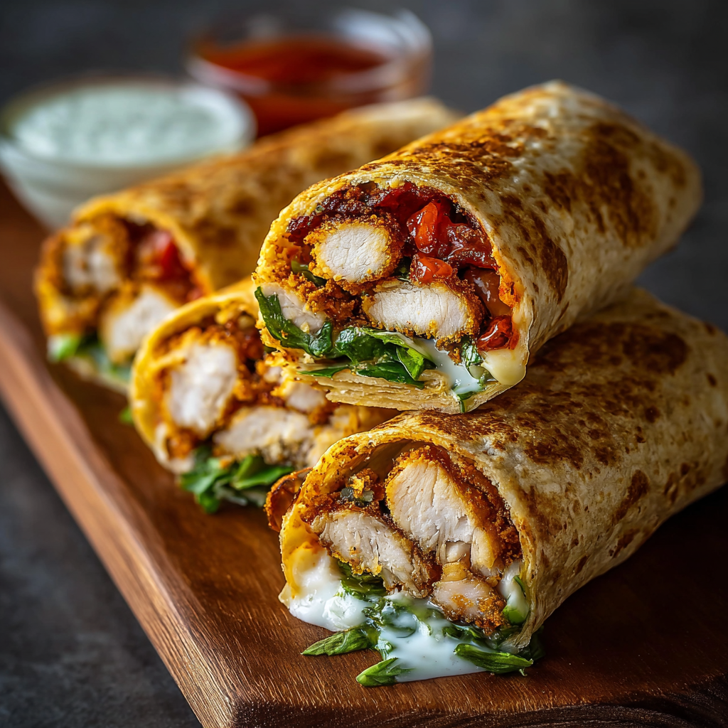 Crispy Air Fryer Chicken &#038; Mozzarella Wraps