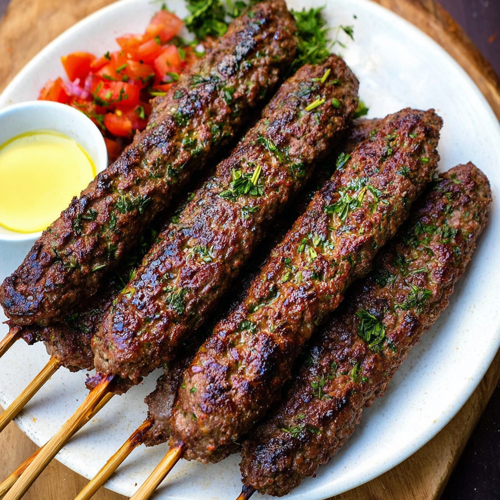 Juicy Lebanese Kafta Kebabs (Grilled Beef Skewers)
