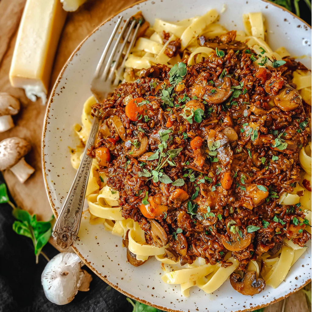 Hearty Mushroom Ragu (Vegetarian Bolognese): The Science of &#8220;Umami-Density Extraction&#8221;