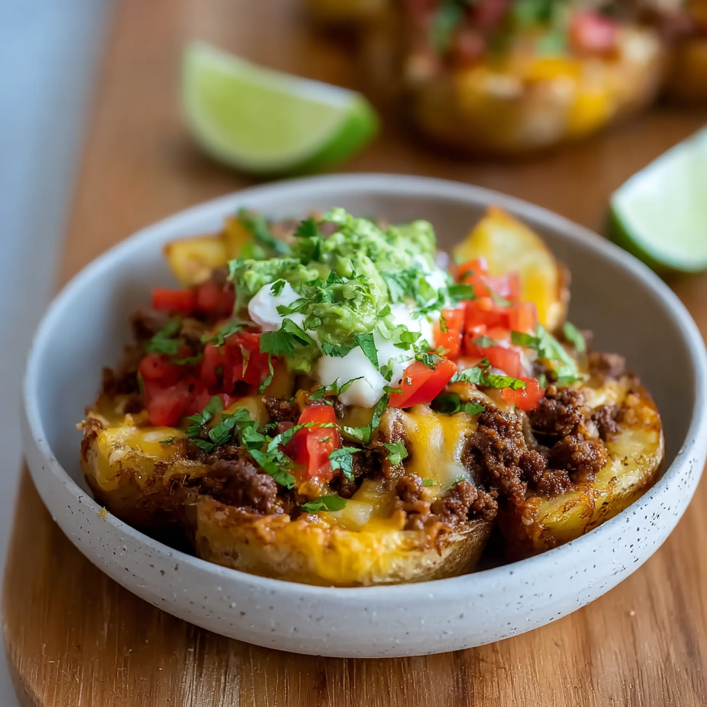 Loaded Potato Taco Bowls (Crispy, Cheesy &#038; Family-Friendly)