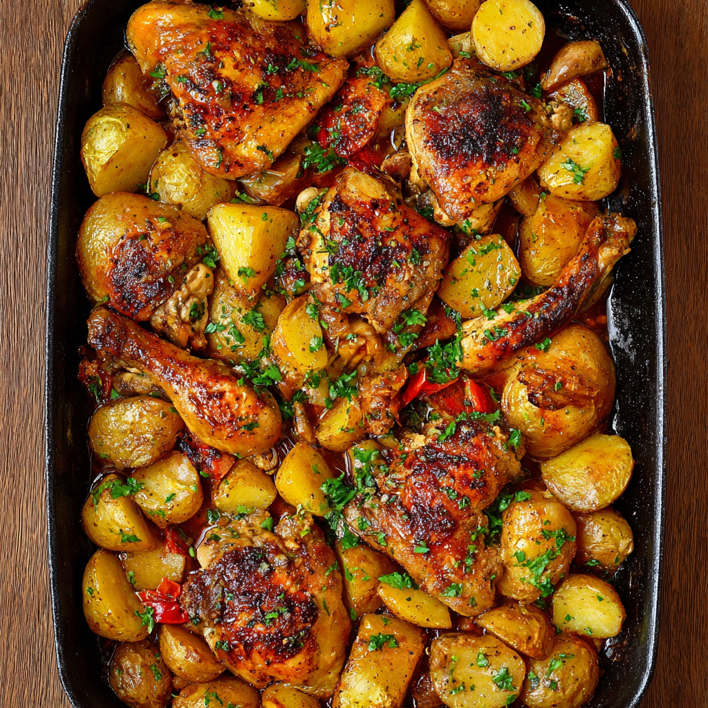 Easy One-Pan Chicken and Potatoes – Simple, Juicy &#038; Delicious