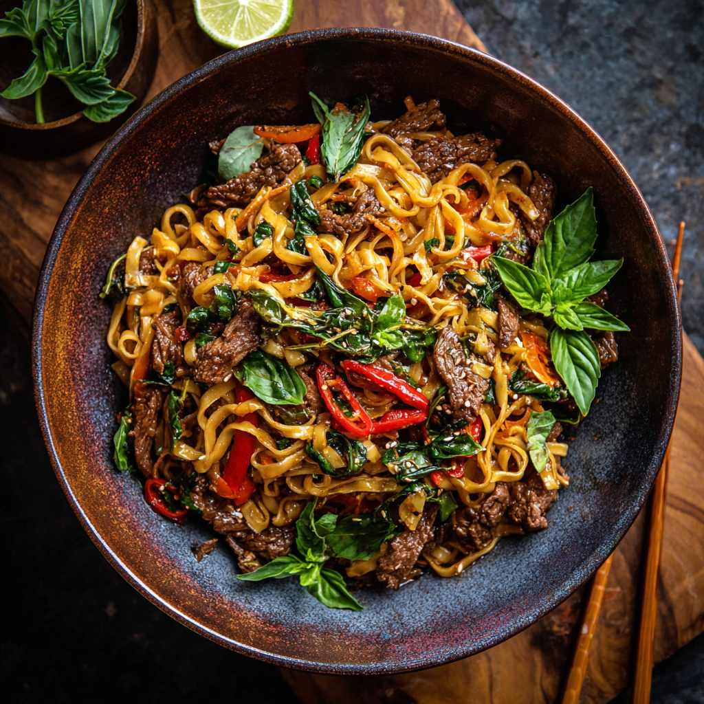 30 Minute Thai Basil Beef Noodles (Bold, Savory &#038; Weeknight-Ready)