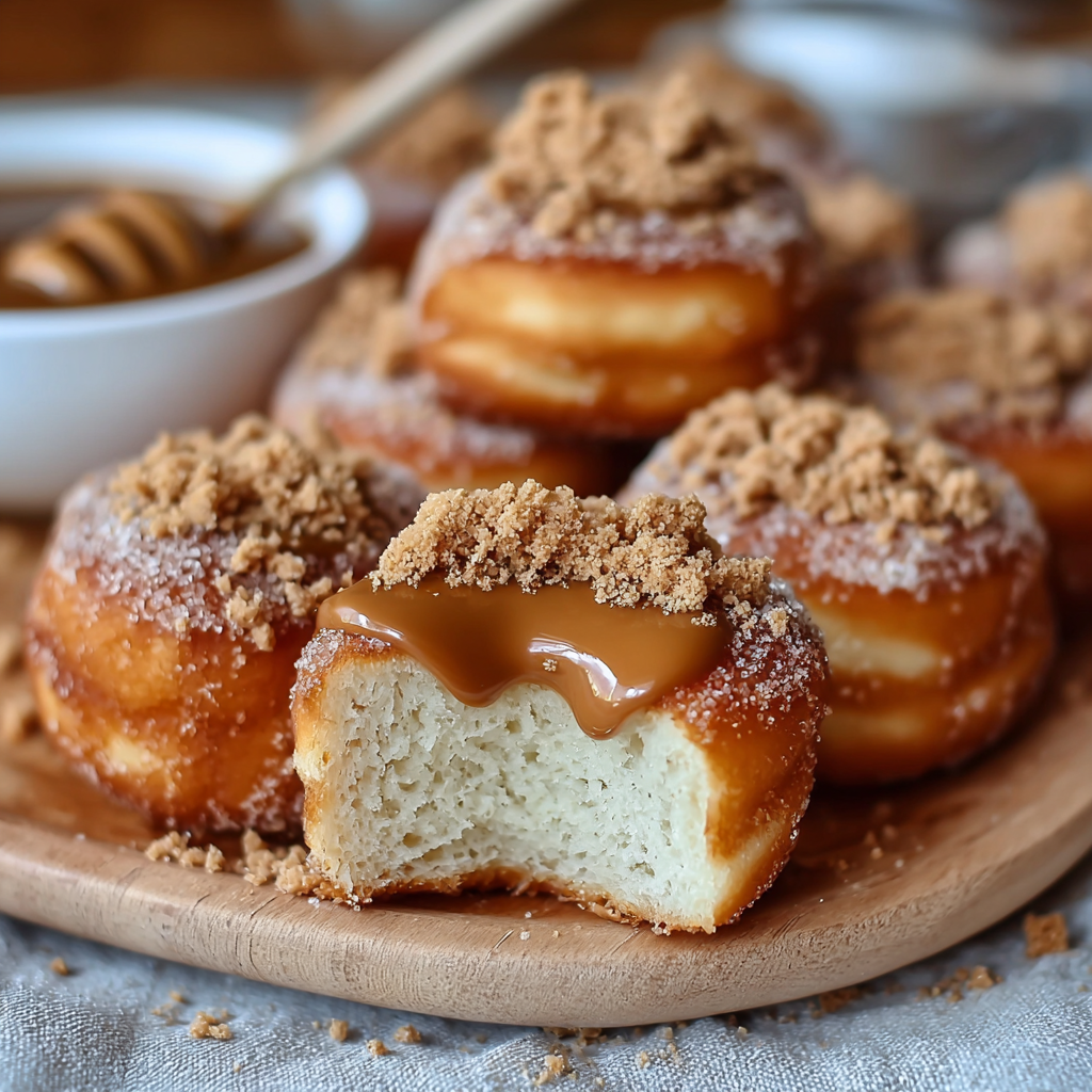 Soft Vanilla Beignets with Biscoff Filling