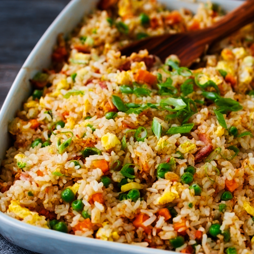 Easy Baked Fried Rice (Dump and Bake Recipe)