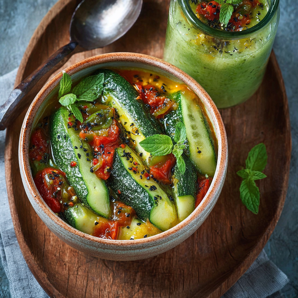 Provençal Harvest: Gourmet Stewed Zucchini with Tomatoes and Peppers