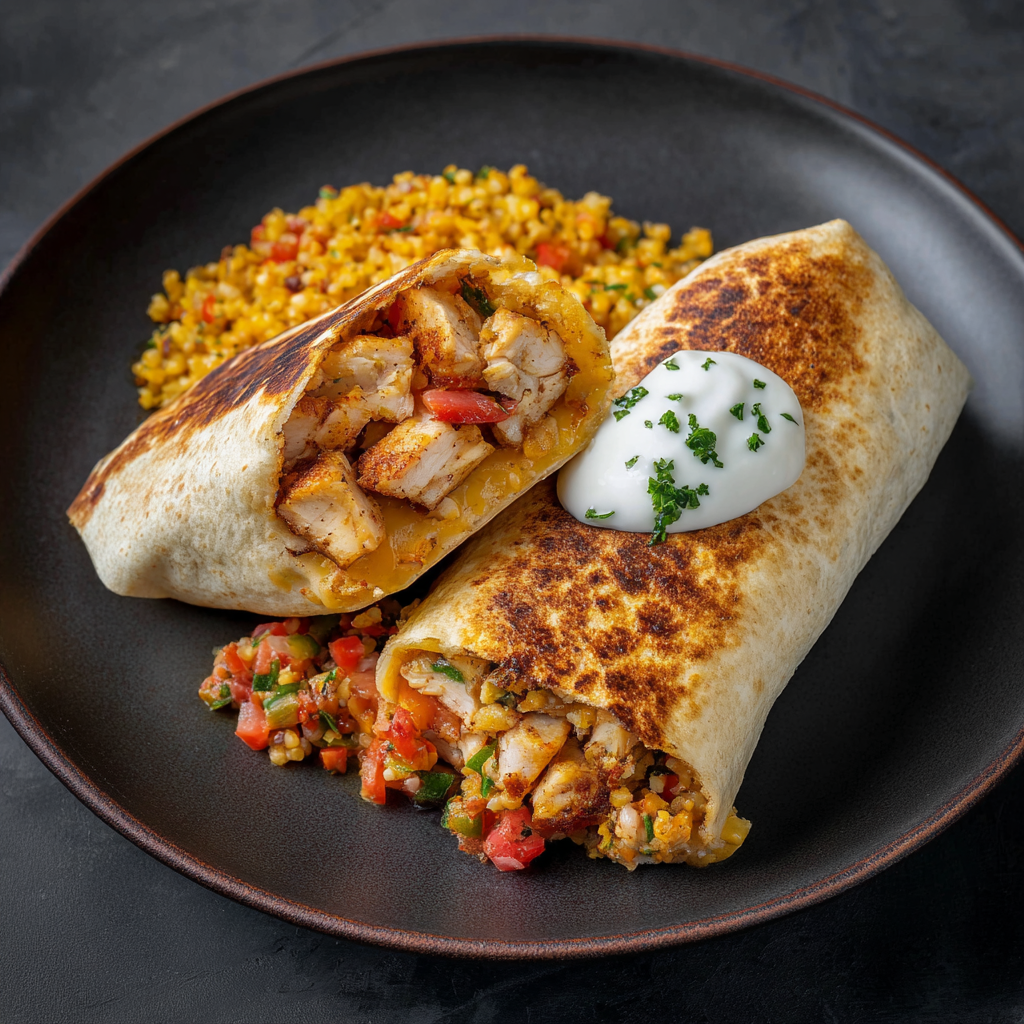 Le Classique Réconfort : Burritos au Poulet Rôti et Fromage Fondant