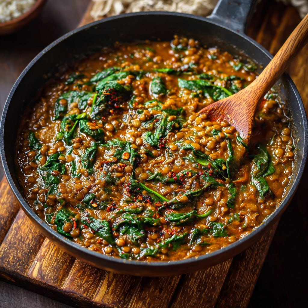 Spicy Lentils and Spinach (Stove-Top &#038; Pressure Cooker — 30 Minutes)