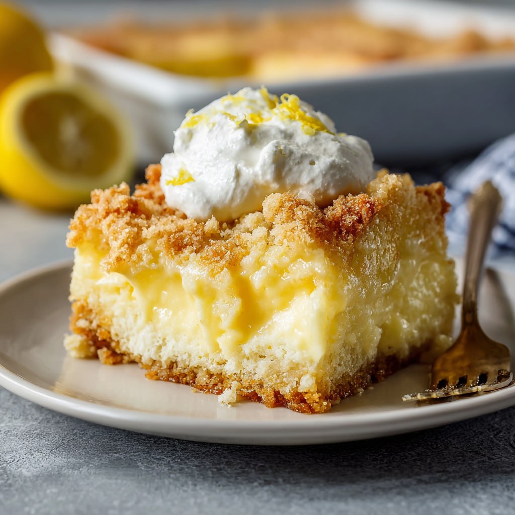 Lemon Cream Cheese Dump Cake (5-Ingredient Bright Citrus Dessert)