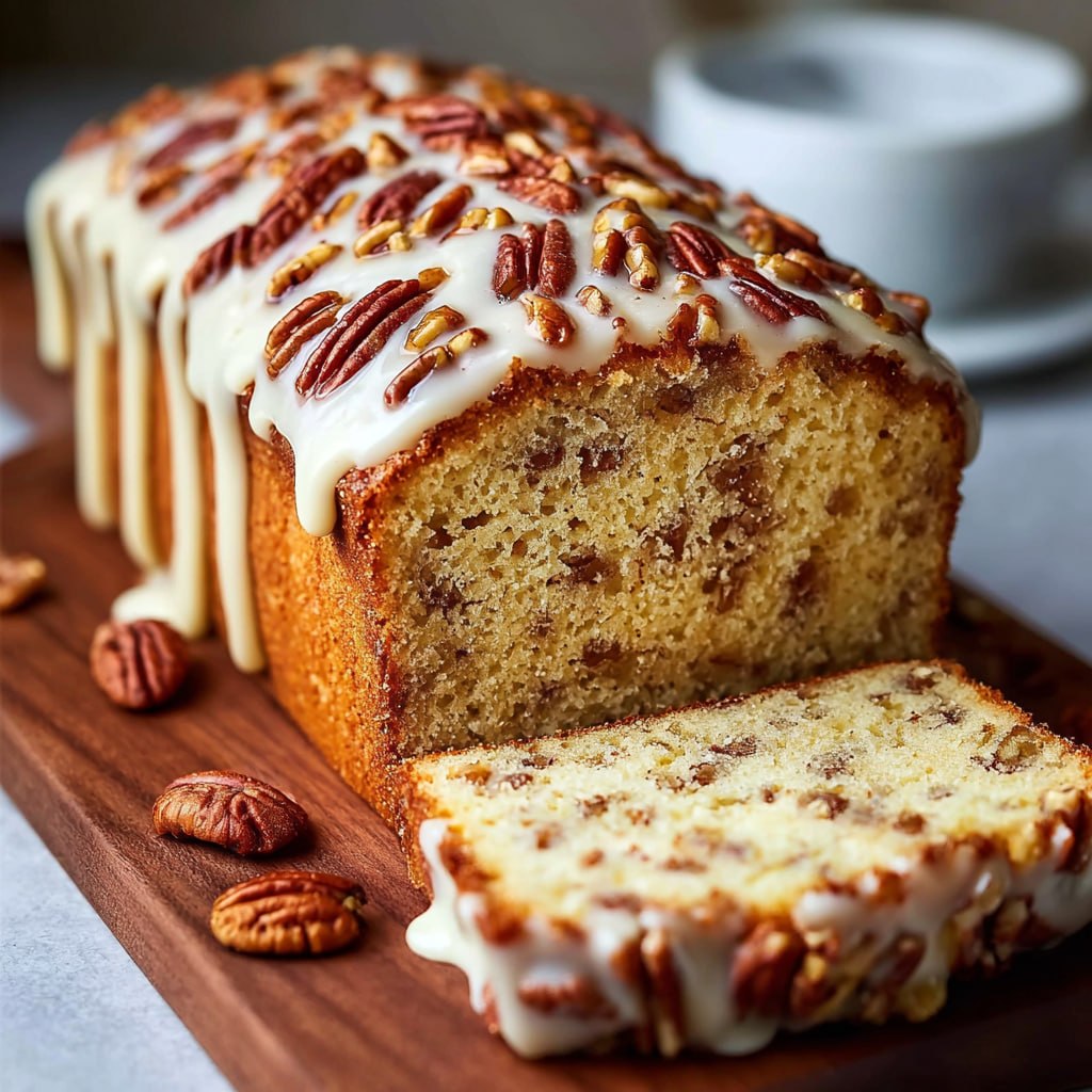 Butter Pecan Cake Loaf (Brown-Buttered Pecan Pound Cake With Caramel Glaze)