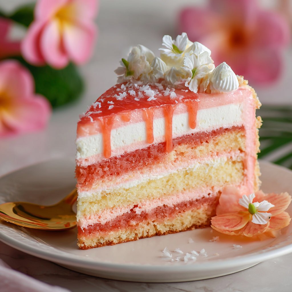 Decadent Hawaiian Guava Cake (Tropical Pink Layer Cake With Cream Cheese Frosting)
