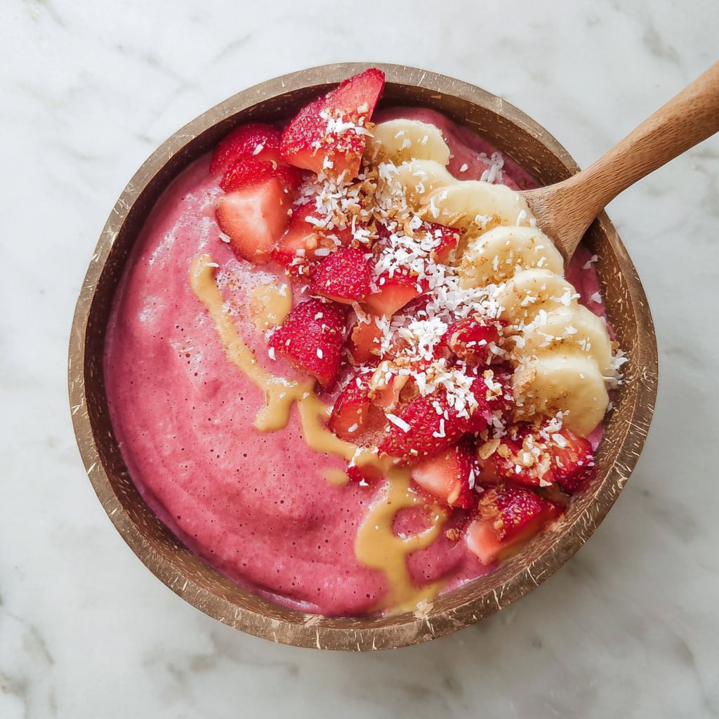 Strawberry Banana Smoothie Bowl (Thick, Creamy &#038; 5-Minute Healthy Breakfast)