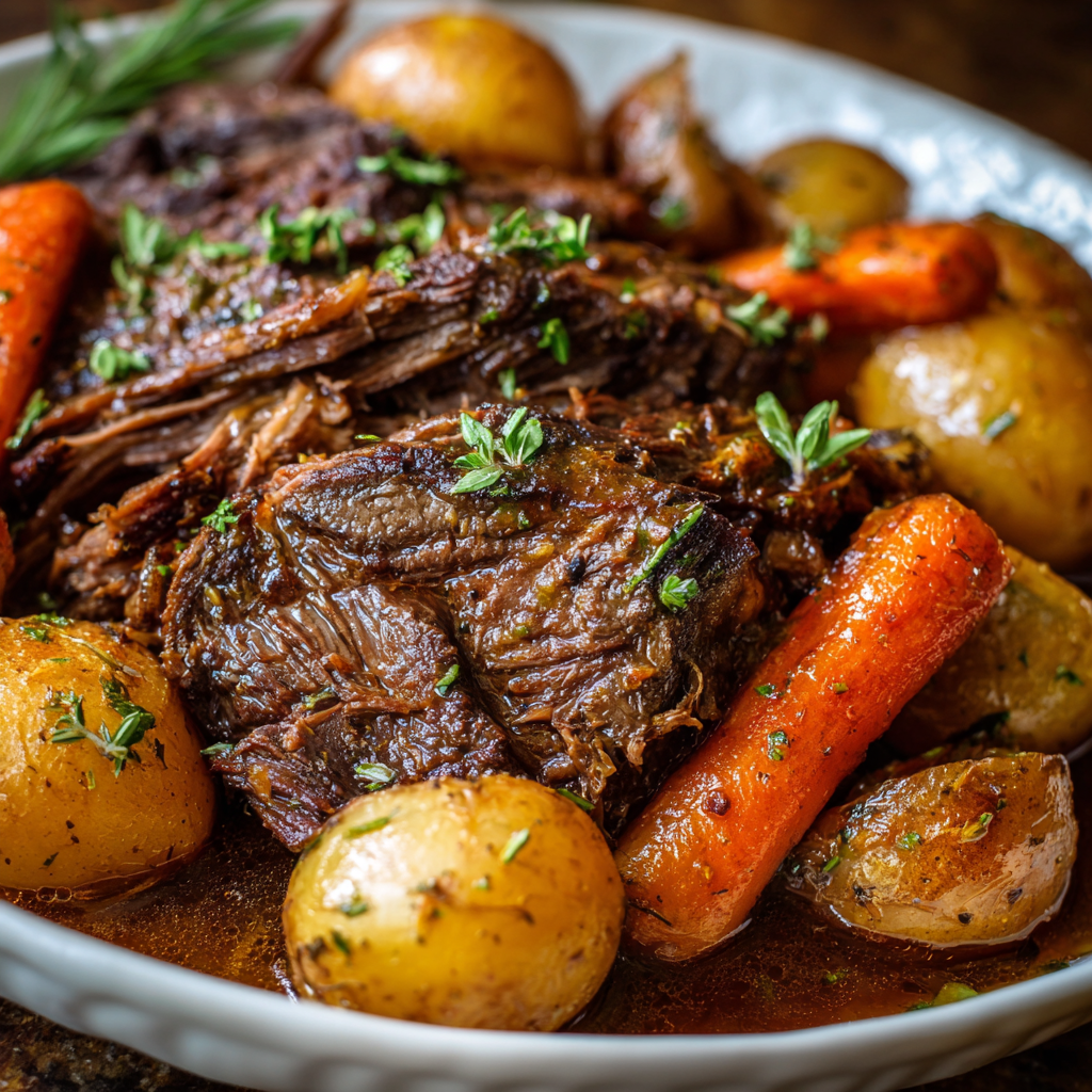 Crockpot Chuck Roast (Fall-Apart Sunday Pot Roast With Potatoes &#038; Carrots, 8 Hr)