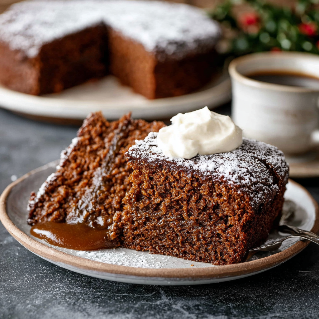 Old-Fashioned Gingerbread (Dark Molasses Loaf, Served Warm With Whipped Cream, 60 Min)