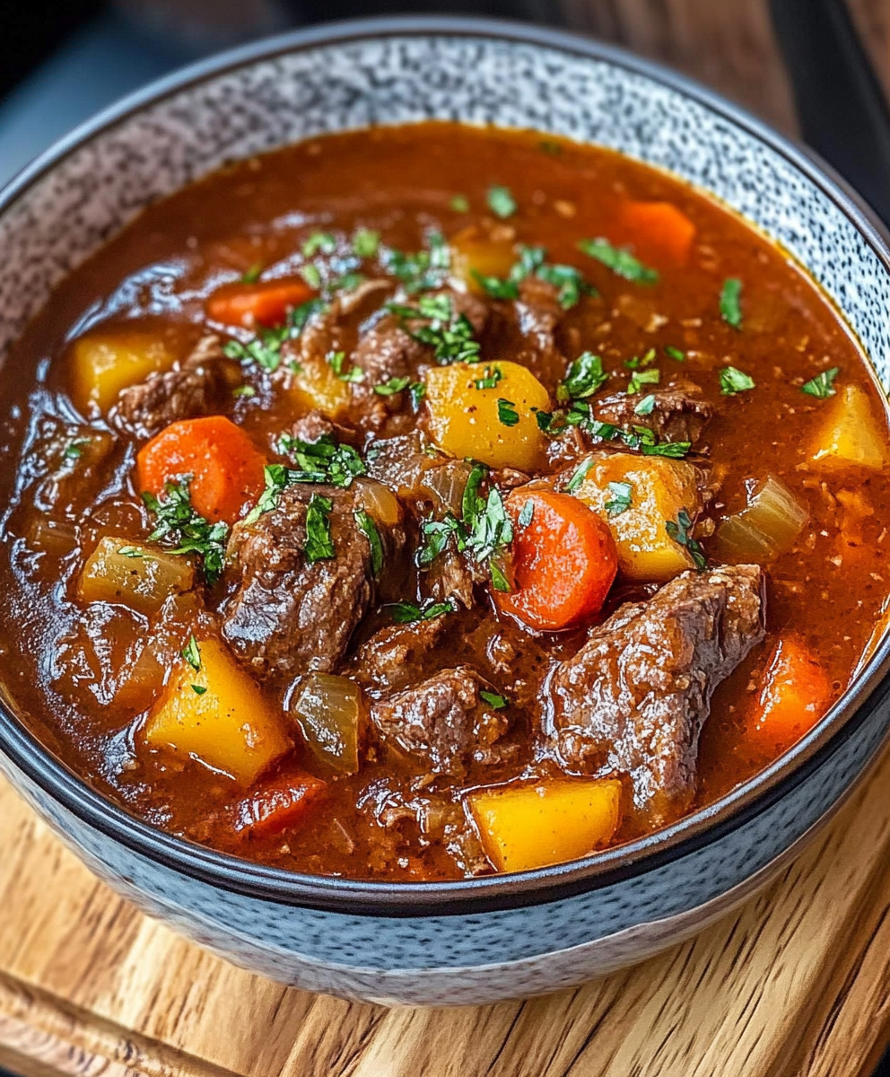 Classic Homemade Beef Stew (Slow-Simmered With Carrots, Potatoes &#038; Red Wine, 2.5 Hr)