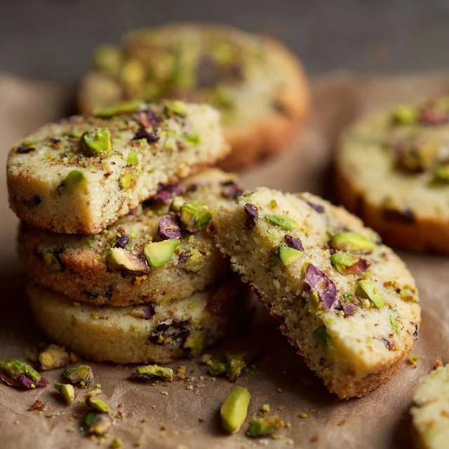 Pistachio Shortbread Cookies (Buttery Crumbly, Toasted Pistachios, 1 Hr)