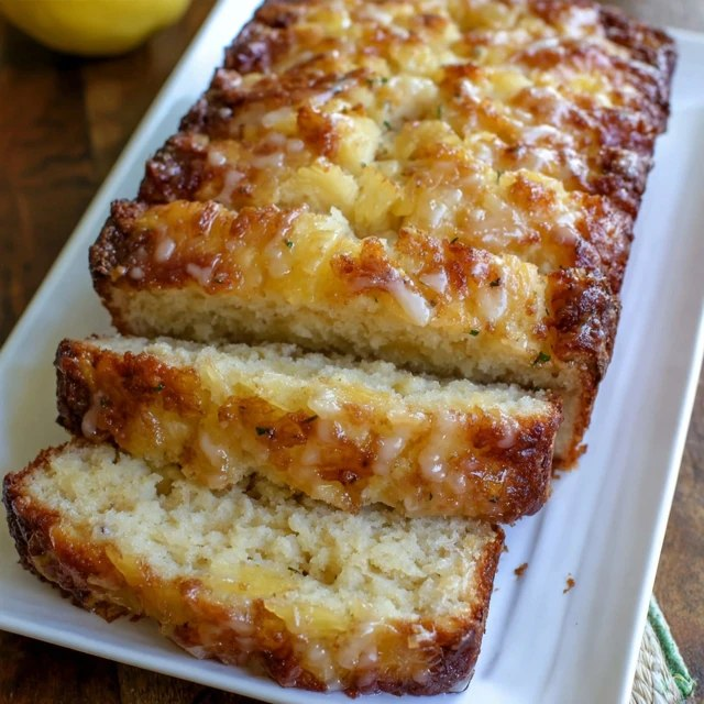 Lemon Pineapple Loaf Cake (Moist Sour Cream Loaf, Crushed Pineapple, Lemon Glaze, 1 Hr 15)