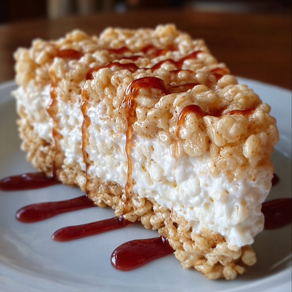 Rice Krispy Treat No-Bake Cheesecake