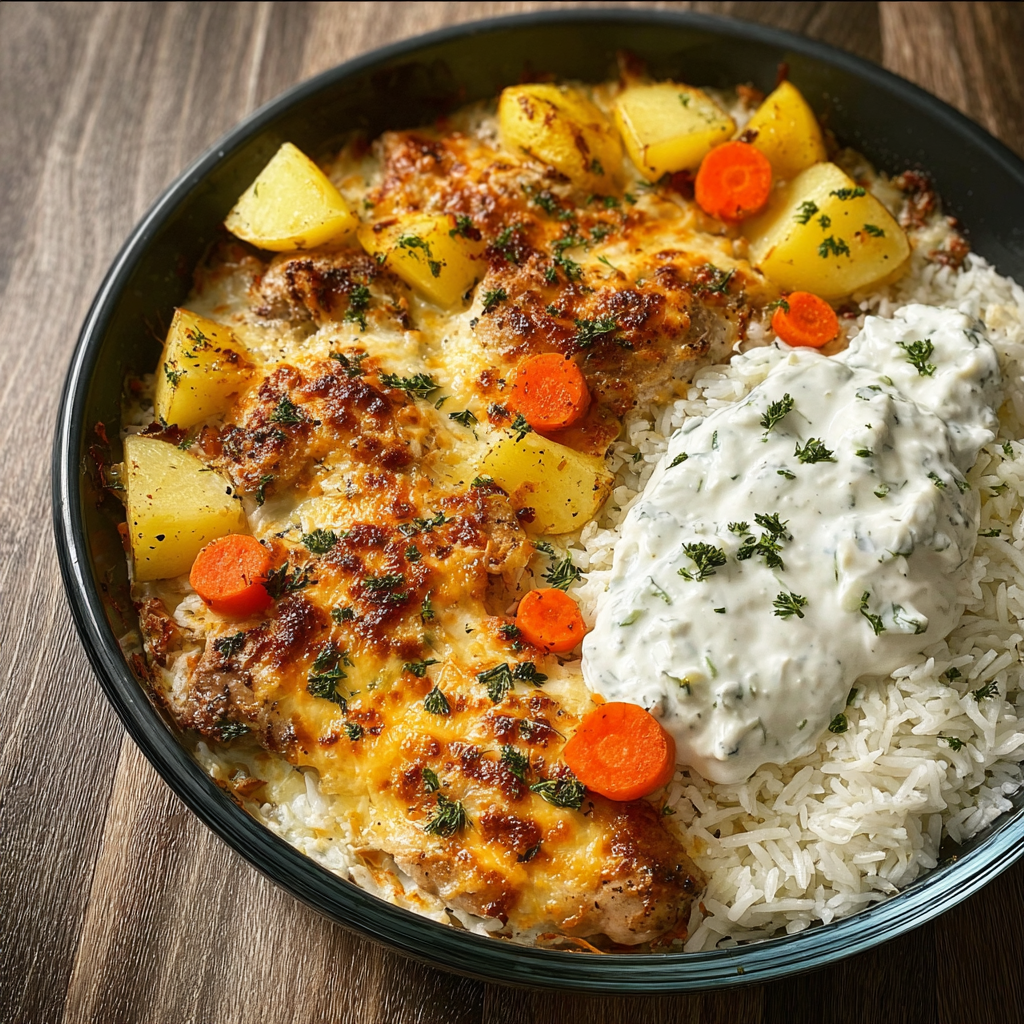Baked Tzatziki Chicken with Rice