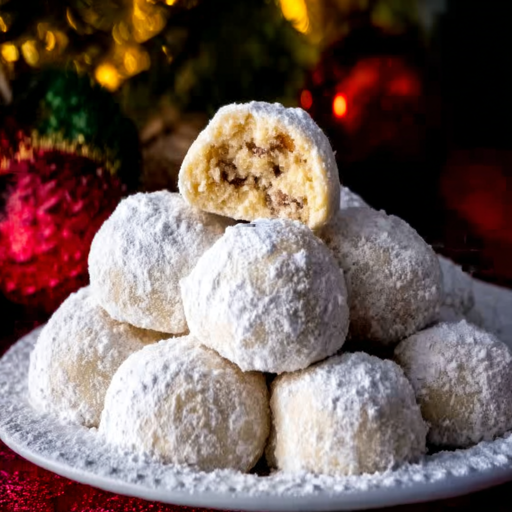 Buttery Walnut Snowball Cookies