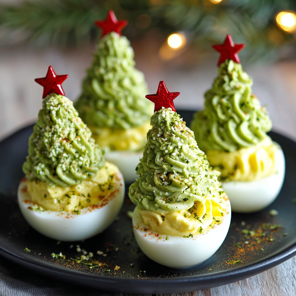Christmas Tree Deviled Eggs