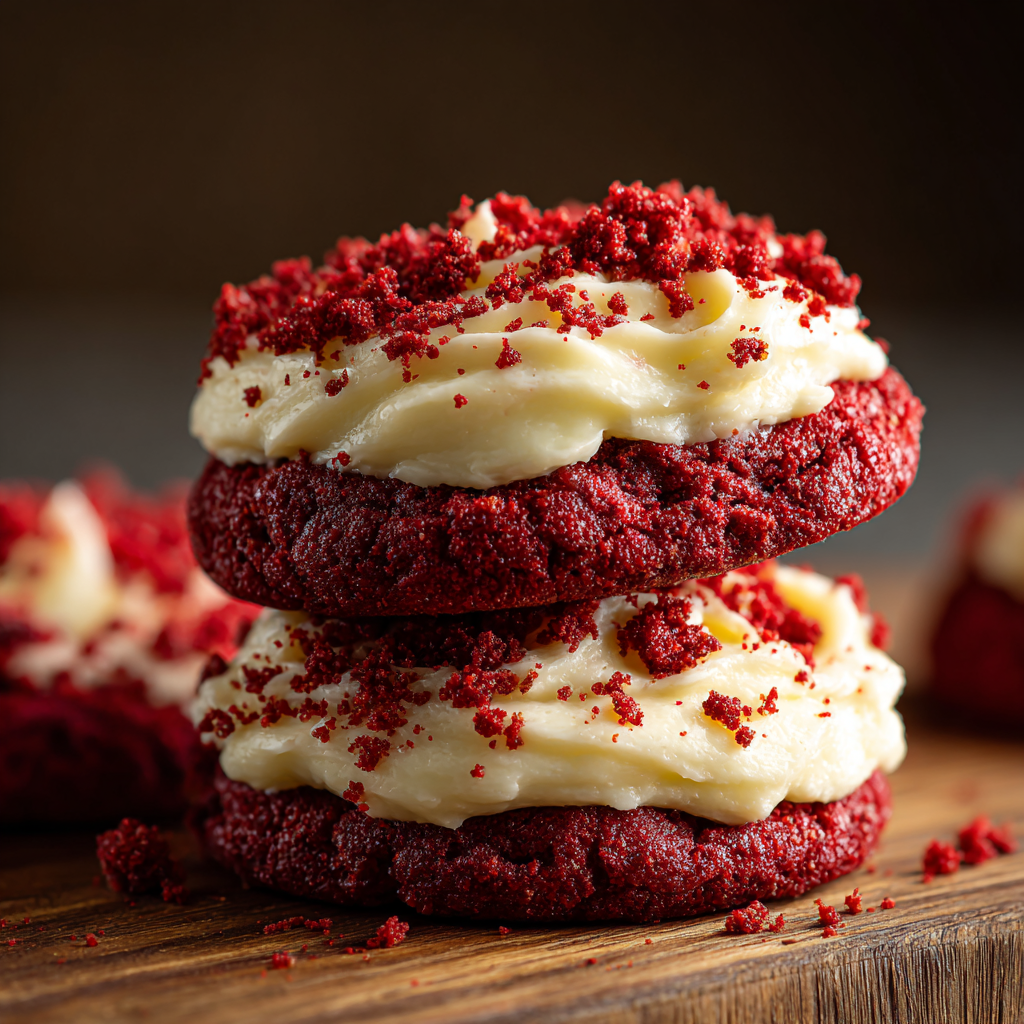Frosted Red Velvet Cupcake Cookies