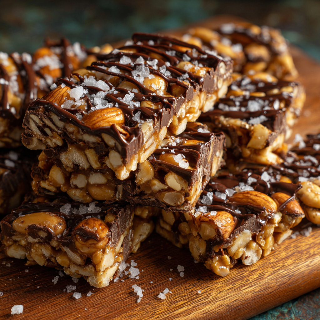 Dark Chocolate and Sea Salt Nut Bars