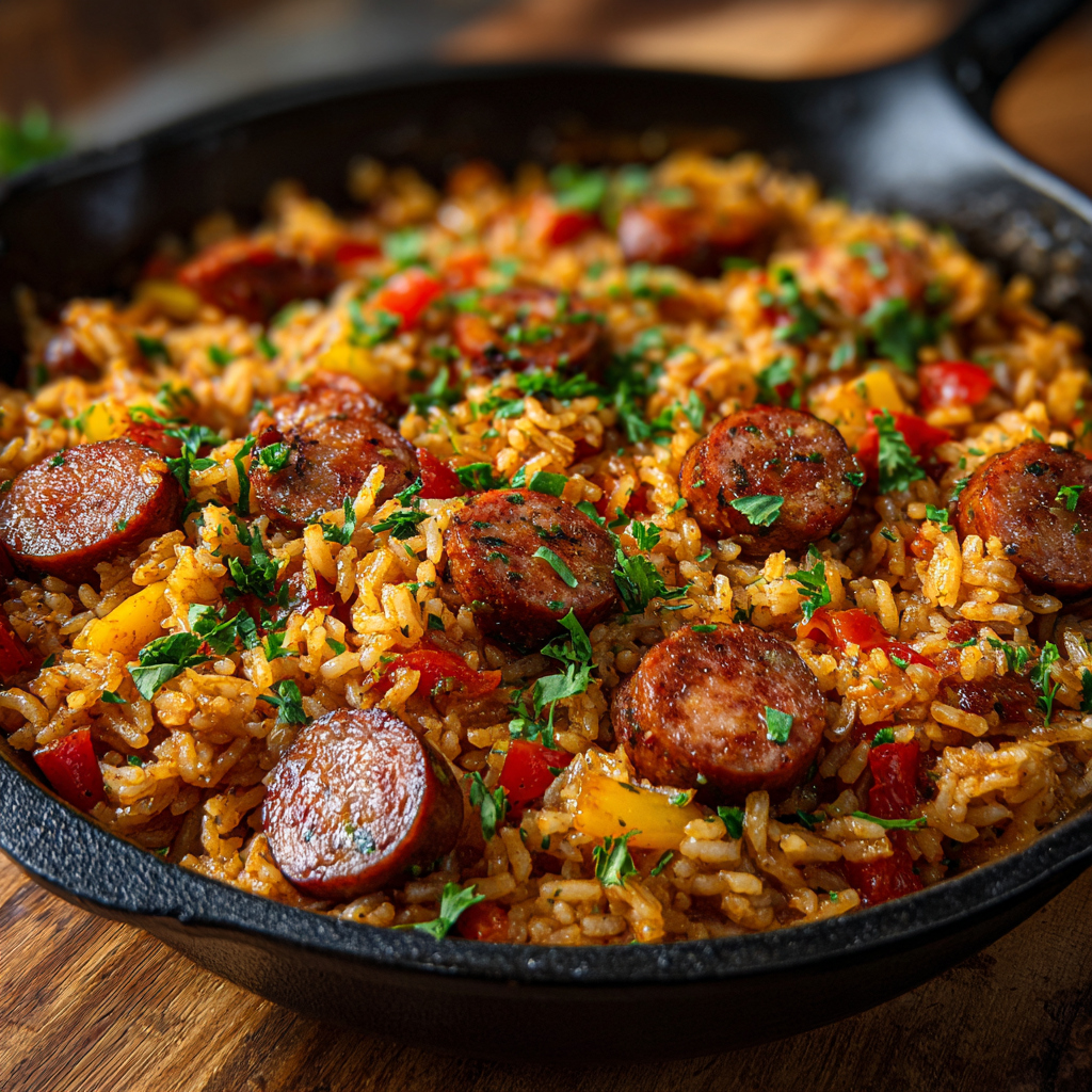 Cajun Sausage and Rice Skillet (Quick, Flavorful &#038; Easy)
