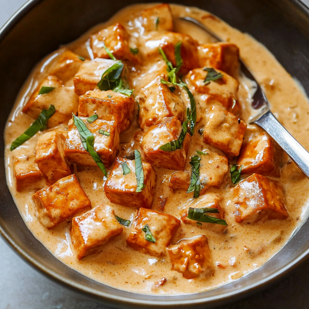 Spicy Tofu with Creamy Coconut Sauce