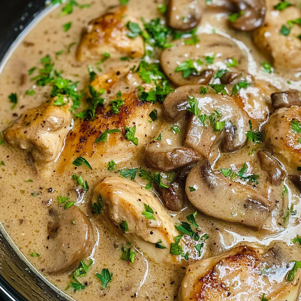 Creamy Crock Pot Chicken Marsala