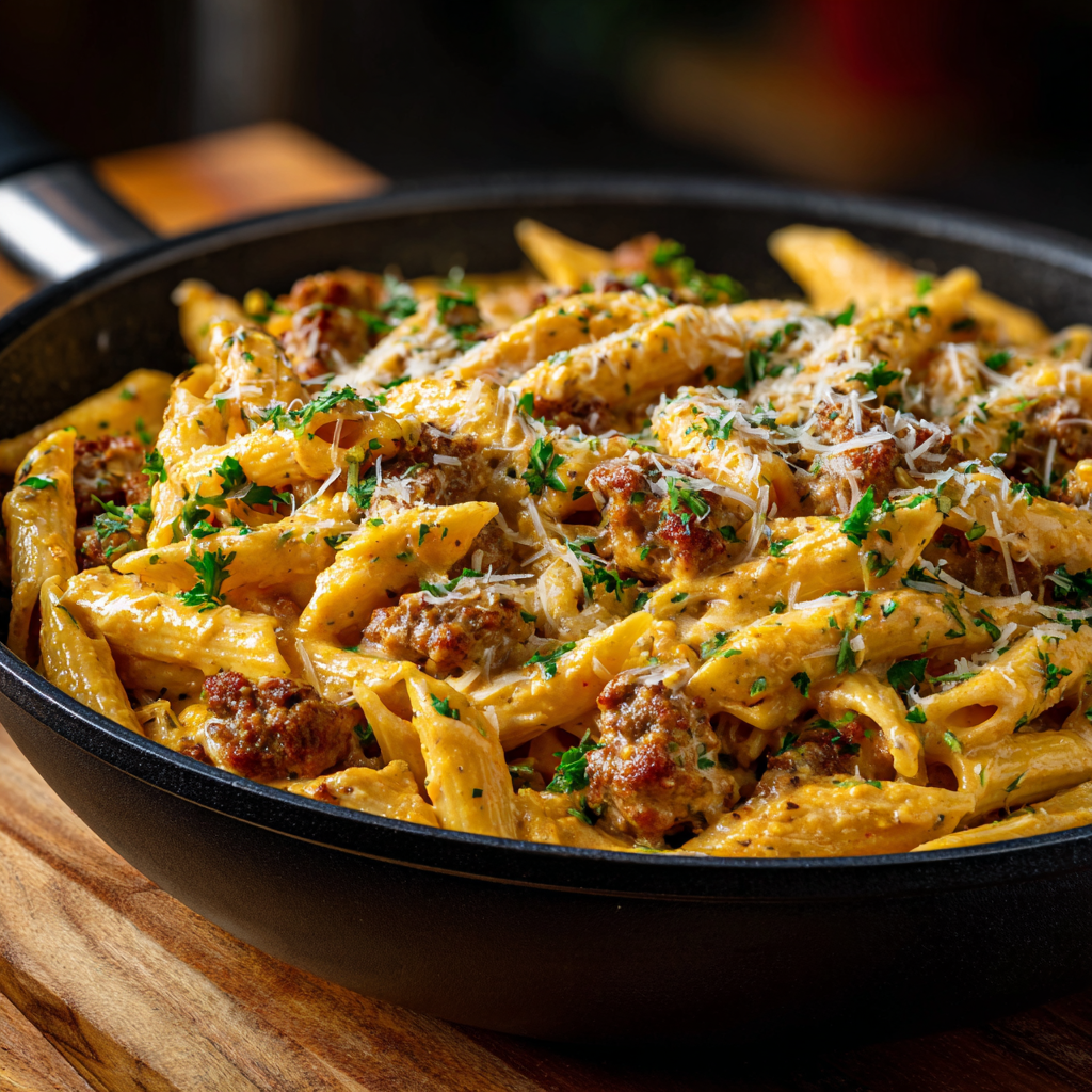 One Pot Creamy Cajun Sausage Pasta (30 Minutes)