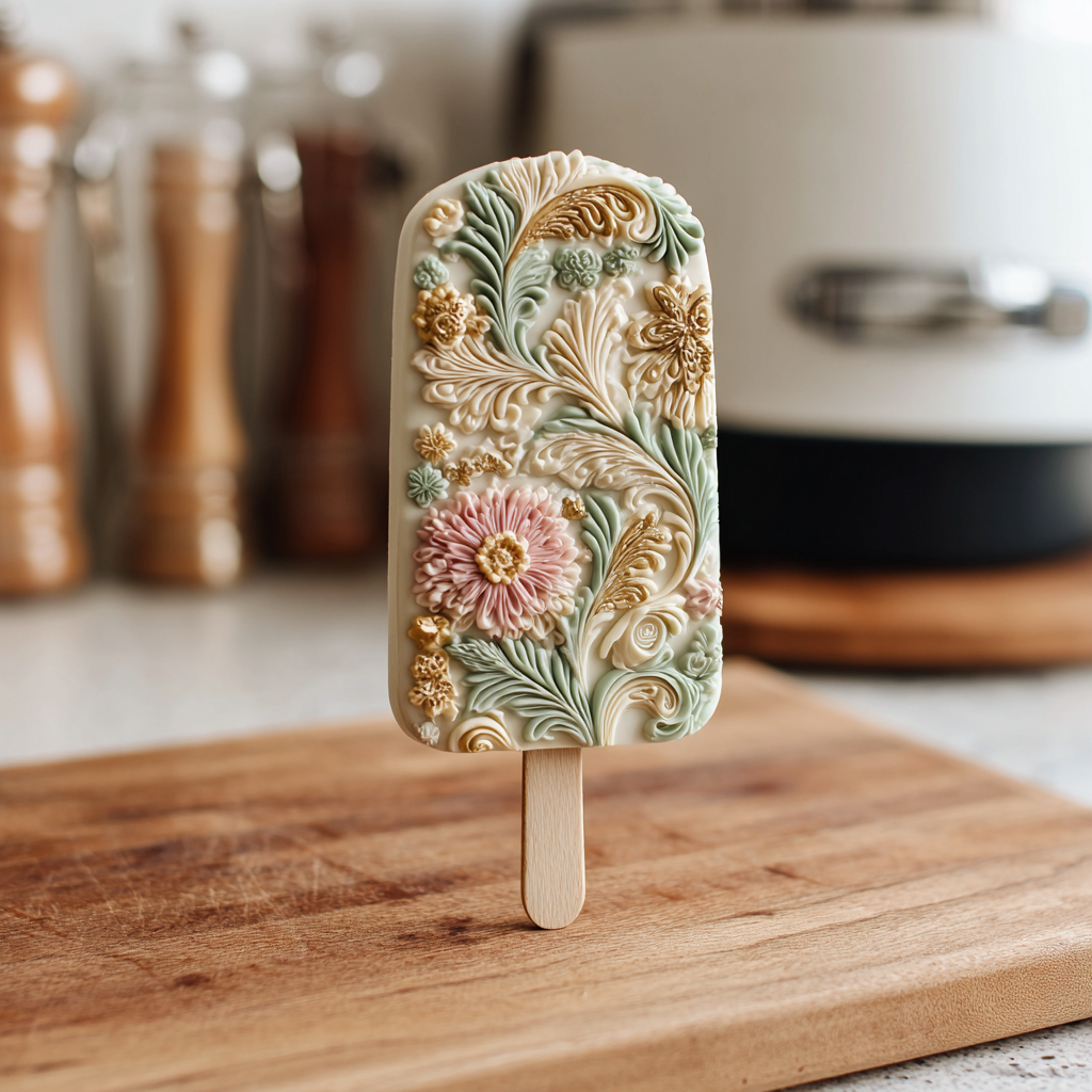 Ornate Floral Cream Popsicles (Elegant, Creamy &amp; Pastel-Colored)