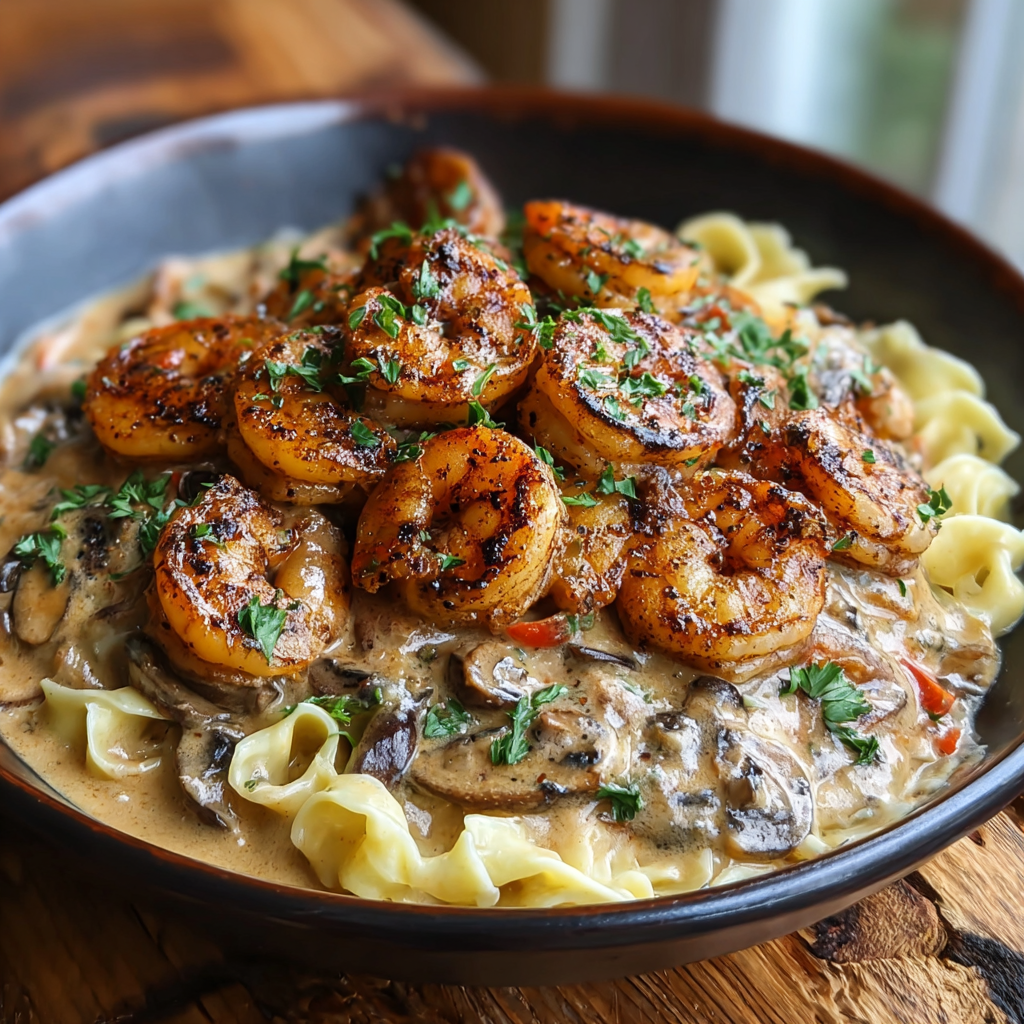 Blackened Shrimp Stroganoff