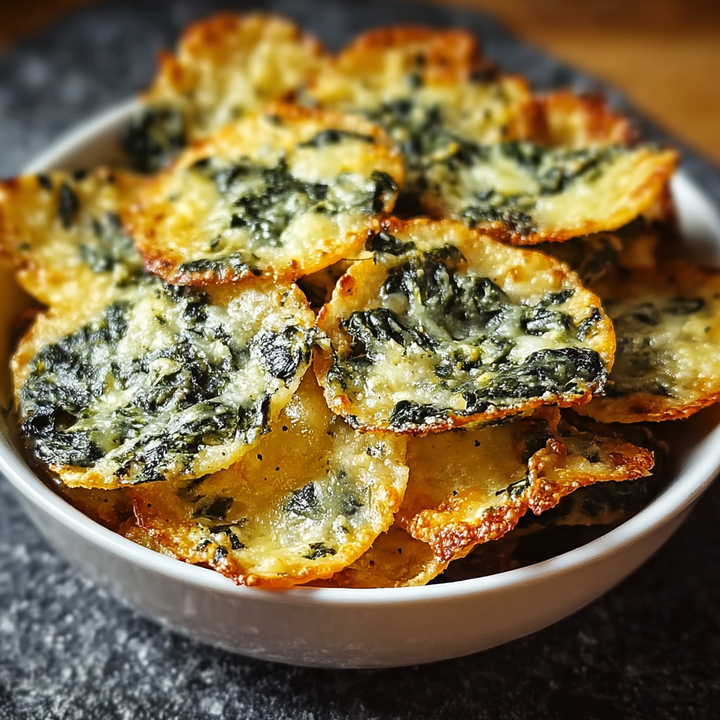 Crisps au Fromage et Épinards