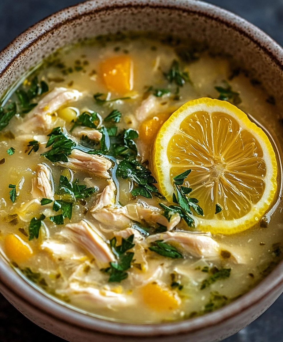 Mediterranean Lemon Chicken Soup