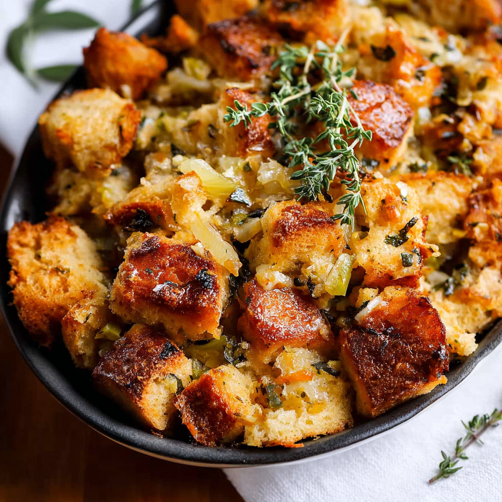 Ultra-Buttery and Crispy Thanksgiving Stuffing