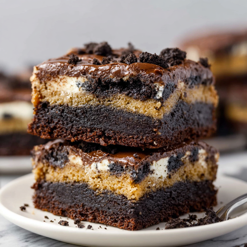 The Ultimate Oreo Cookie Brownie Stack: A Four-Layer Decadence