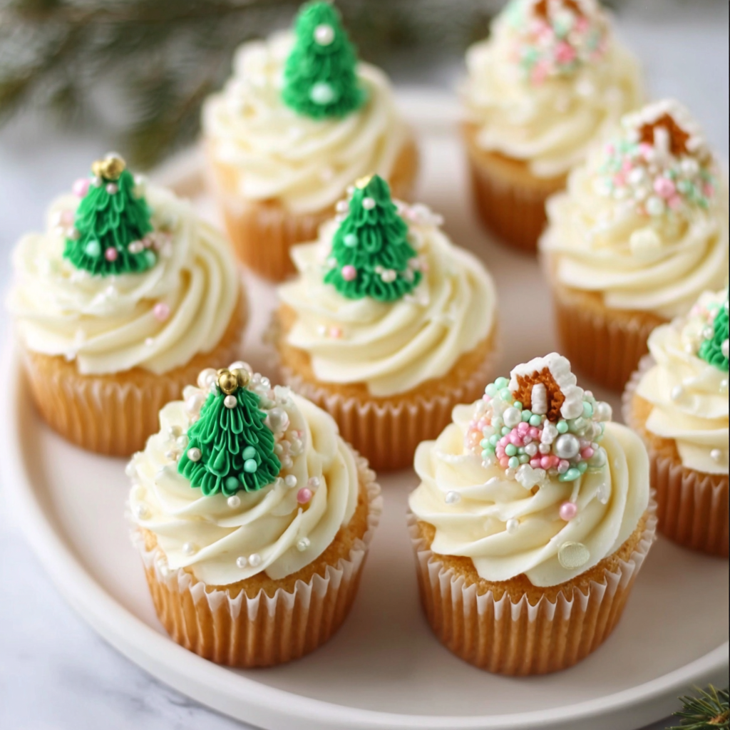 Frosted Vanilla Christmas Cupcakes: The Ultimate Soft &#038; Festive Holiday Treat
