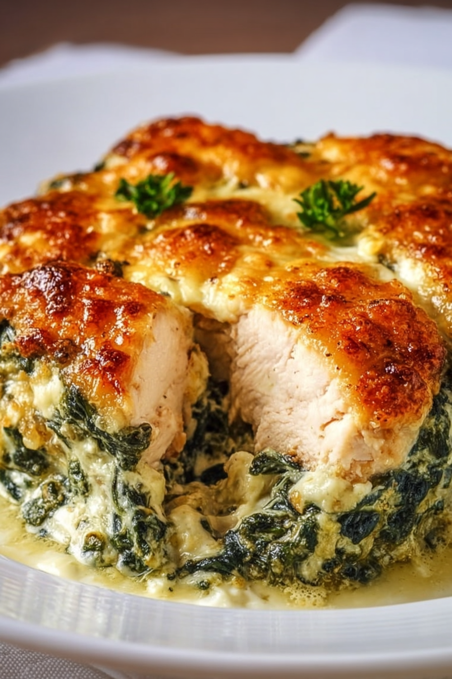 Spinach Chicken Casserole with Cream Cheese &#038; Mozzarella: The Keto Comfort King