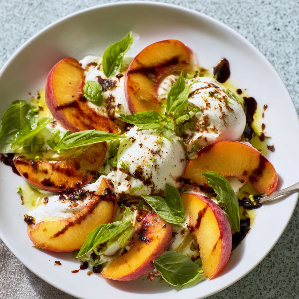 Peach Caprese Salad with Burrata: Summer on a Plate