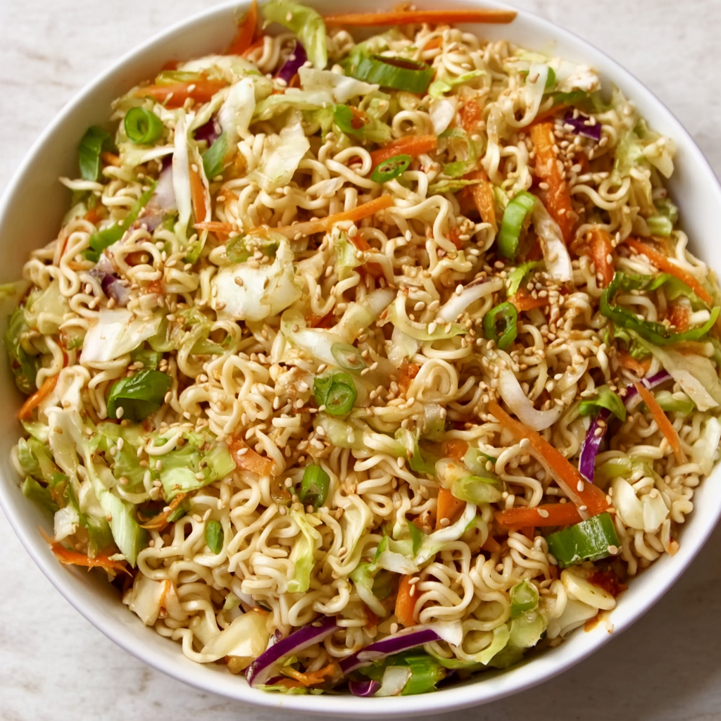 Classic Crunchy Ramen Noodle Salad: The Ultimate Potluck Staple