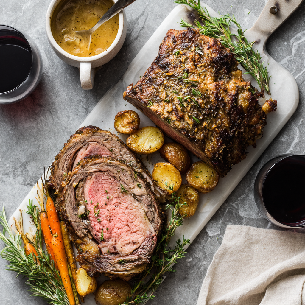 Garlic &#038; Herb Crusted Prime Rib Roast: The Ultimate Holiday Centerpiece
