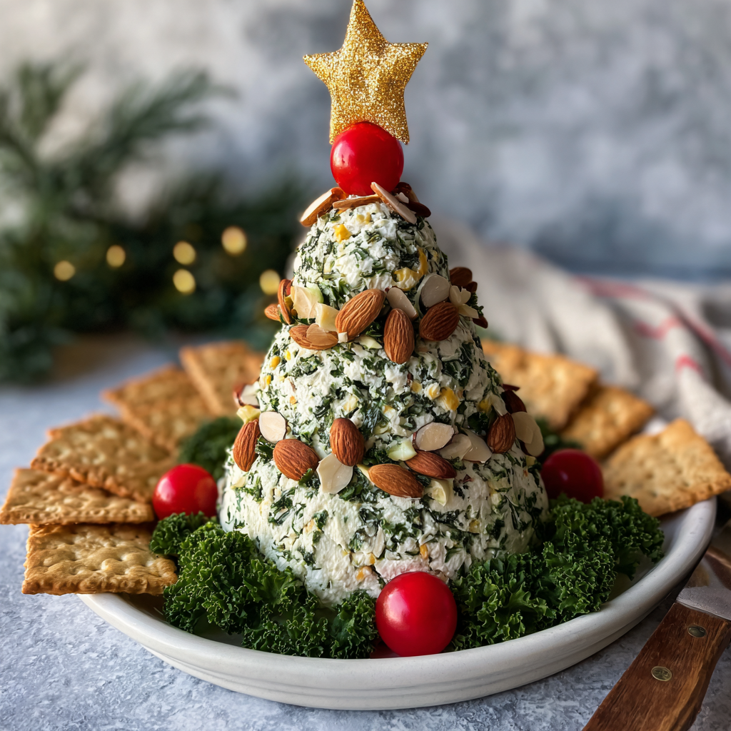 Festive Christmas Tree Cheeseball: The Edible Centerpiece