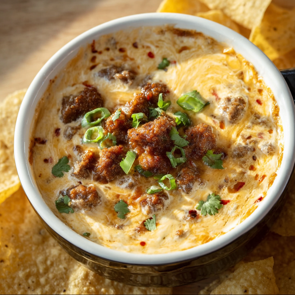 Creamy Sausage Dip (The &#8220;No-Velveeta&#8221; Cream Cheese Version)