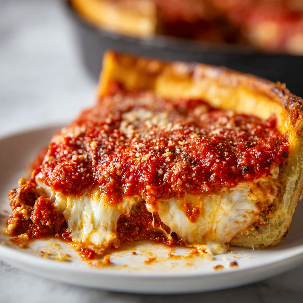 Authentic Chicago-Style Deep Dish Pizza: The &#8220;Upside-Down&#8221; Pie